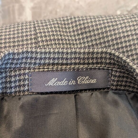 Oscar De La Renta Blazer Jacket Men's 40L houndstooth Wool 3 Button Sport Coat - Picture 6 of 10